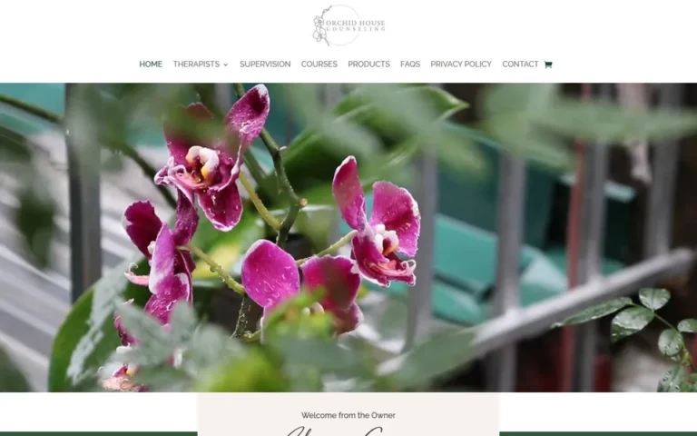 Orchid House Counseling homepage: counseling practice website design