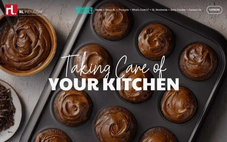 RL Industry homepage: e-commerce website design for kitchen and bakery products